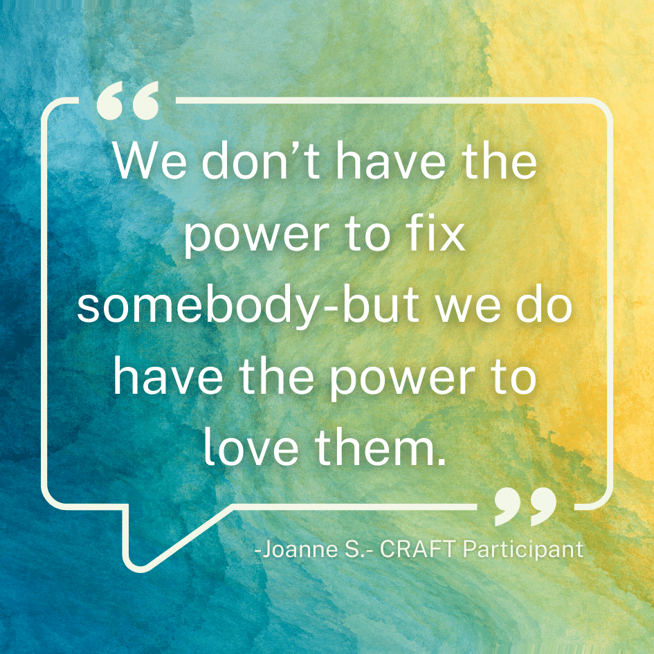 We don’t have that power to fix somebody but we do have the power to love them.-Joanne S.