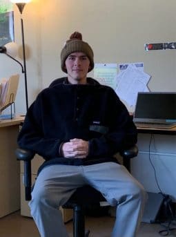 Zach wearing a beanie hat