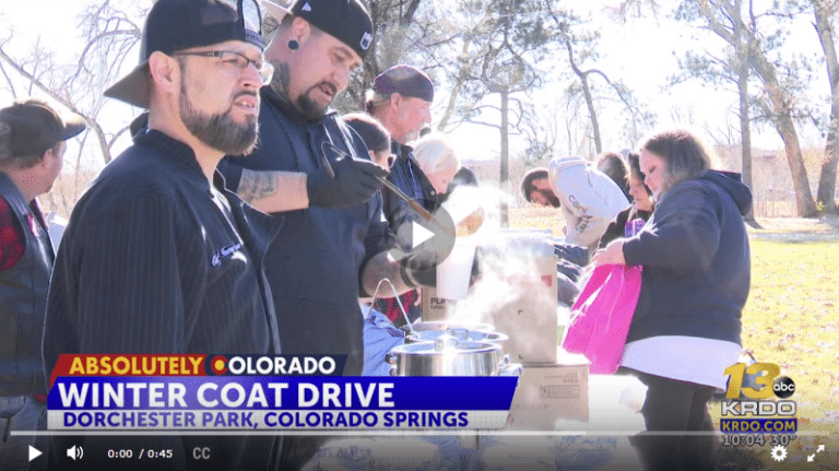 Serenity Recovery Connection & Phantom Canyon hand out coats and hot meals to those in need